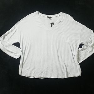 Express light blue waffle weave long sleev…